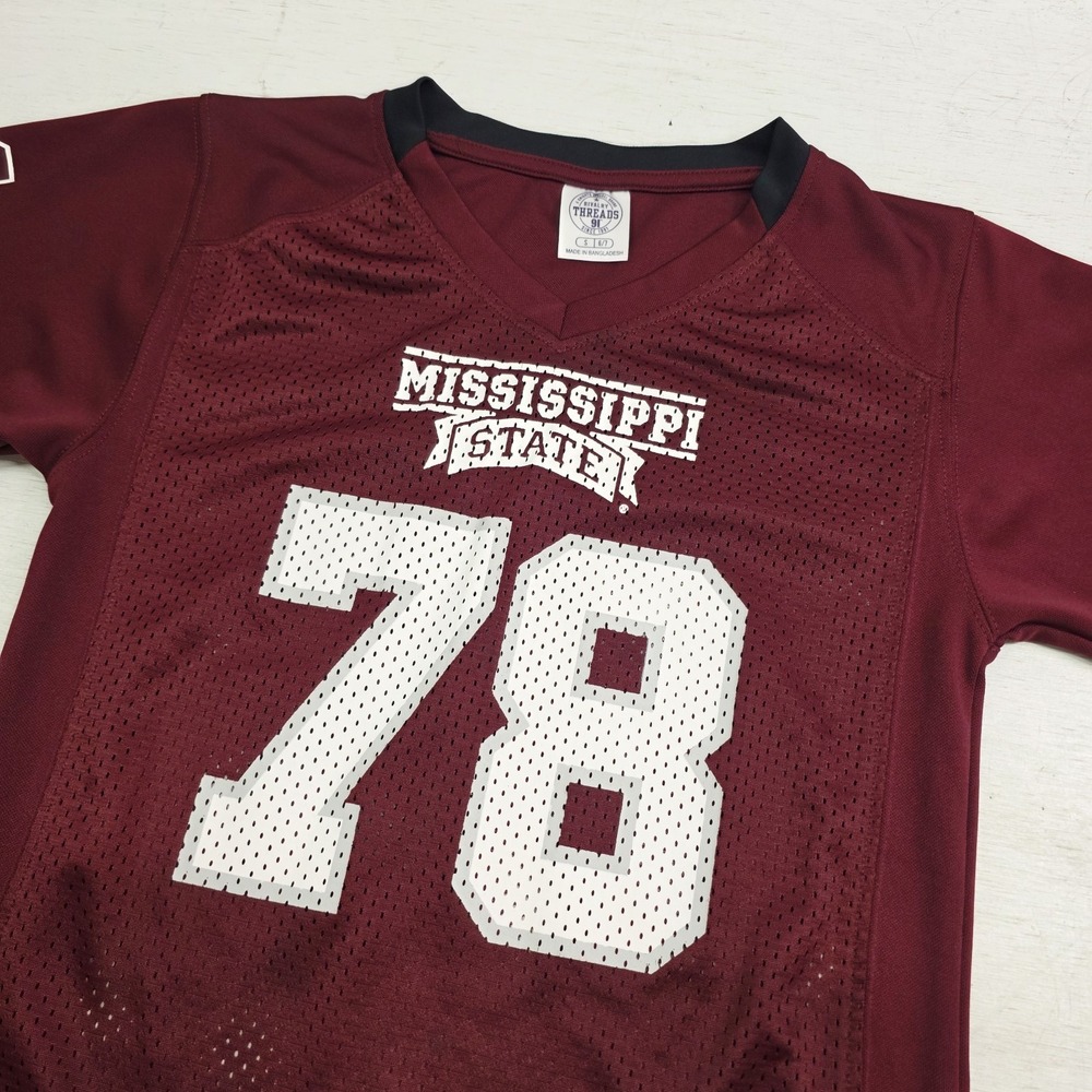 Mississippi State Bulldogs Football Jersey Maroon NCAA Youth Kids Boys Sz S 6/7 - Picture 3 of 8
